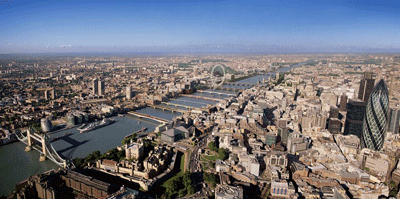 London River Thames from the City and Tower Bridge